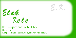 elek kele business card